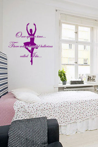 Ballerina - 'Once upon a time' - Personalised Name Wall Art