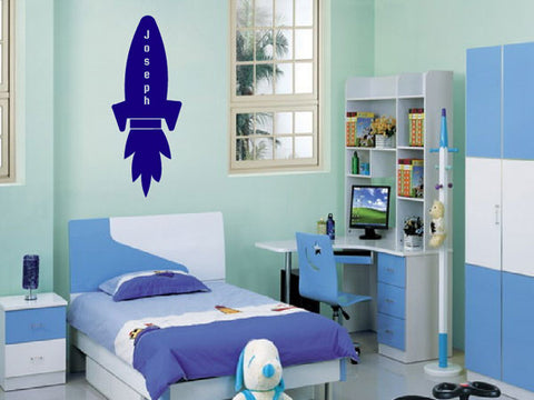 Rocket Graphic and Personalised Name - Wall Art