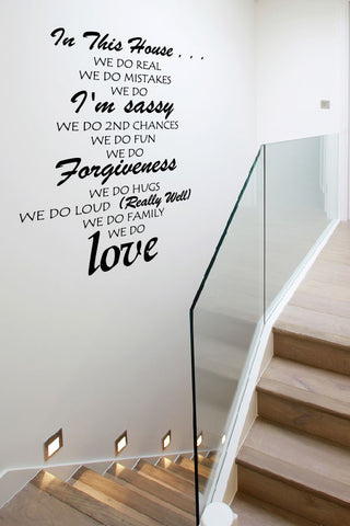 'In this house... we do real, we do mistakes...' - Personalised Wall Art