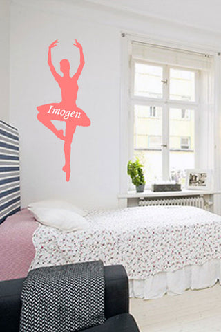 Ballerina Graphic and Name - Personalised Wall Art